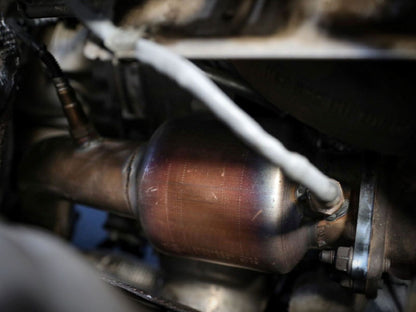 Twisted Steel Downpipe 3 Inch 304 Stainless Steel w/ Cat Audi A4/A5 (B8) 09-16 L4-2.0L (t) aFe Power-3