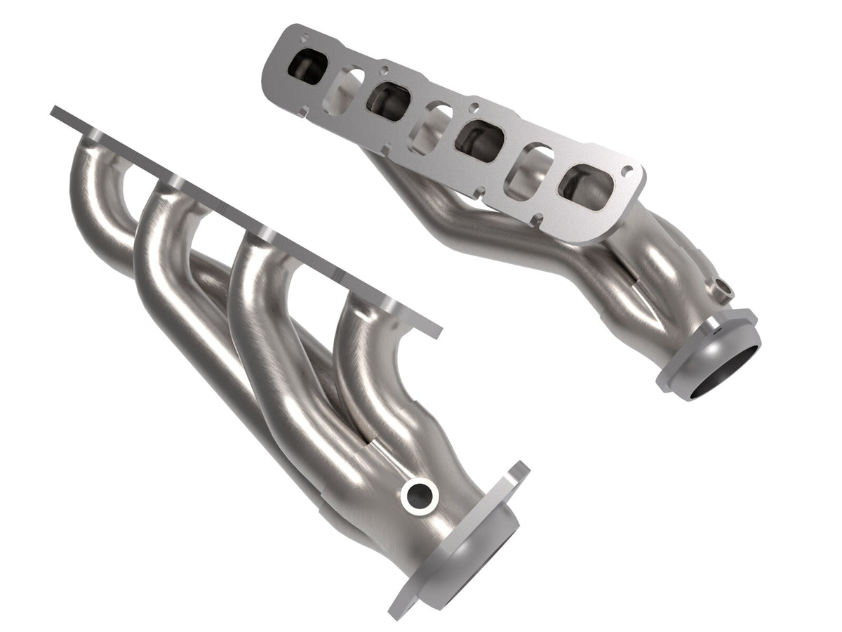 Twisted Steel 1-7/8 Inch to 2-3/4 Inch 304 Stainless Headers w/ Raw Finish Jeep Grand Cherokee Trackhawk (WK2) 18-21/Dodge Durango SRT Hellcat 21-26 V8-6.2L (sc) aFe Power-1