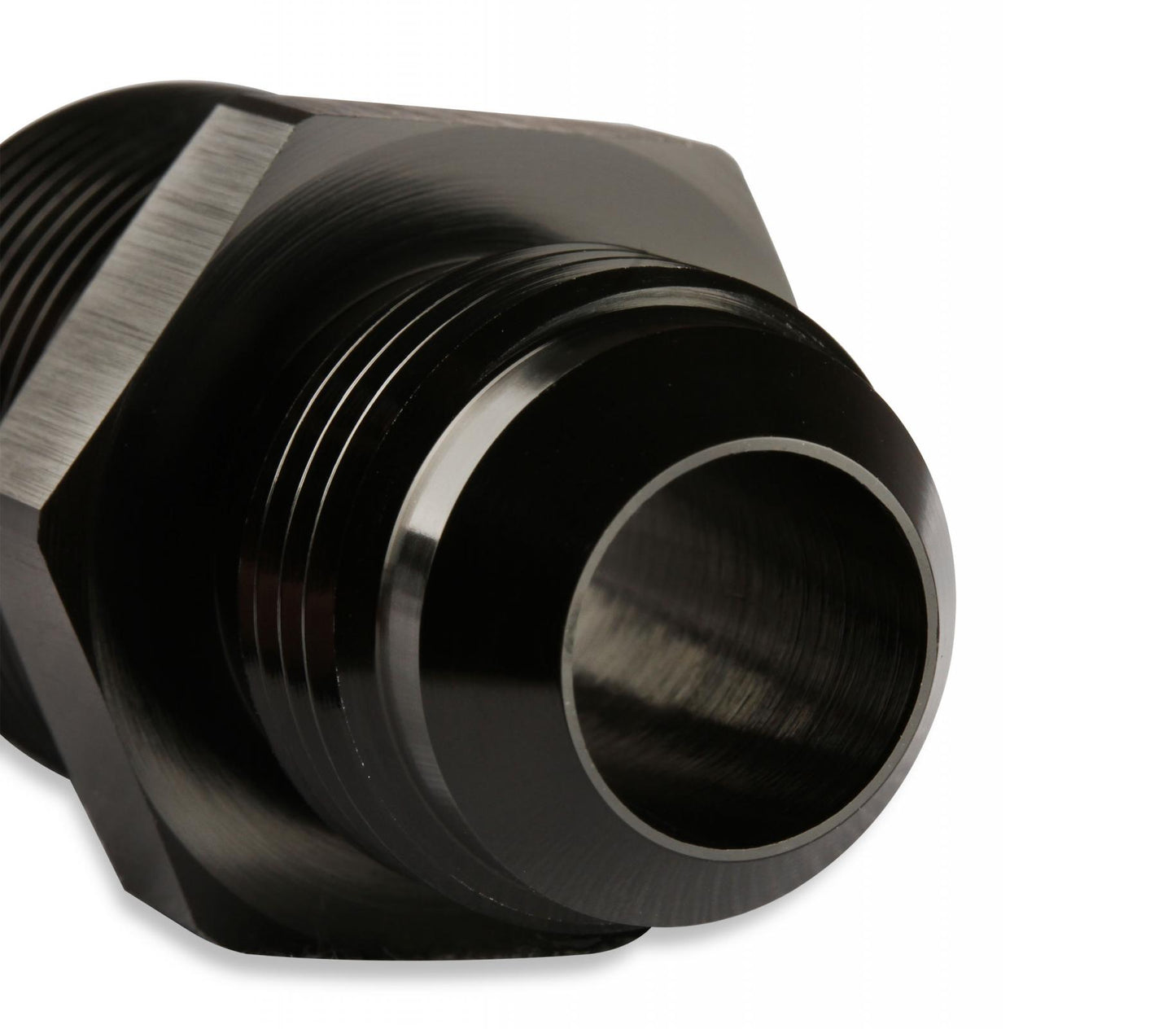 Straight -6 AN To 3/8 Inch NPT Adapter Black NPT to AN Flare Fitting 6061 Aluminum Construction Mr Gasket-1
