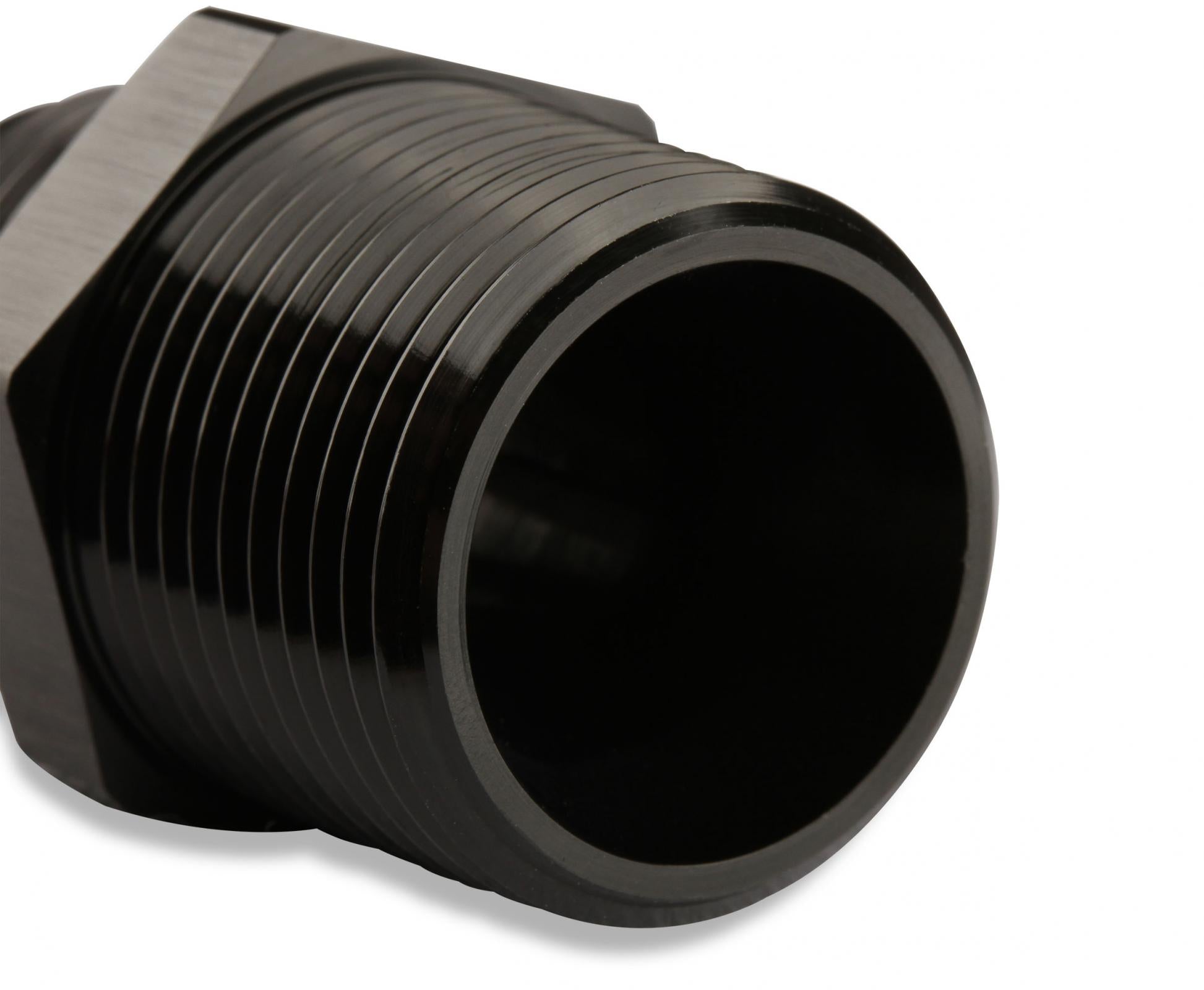 Straight -6 AN To 3/8 Inch NPT Adapter Black NPT to AN Flare Fitting 6061 Aluminum Construction Mr Gasket-2