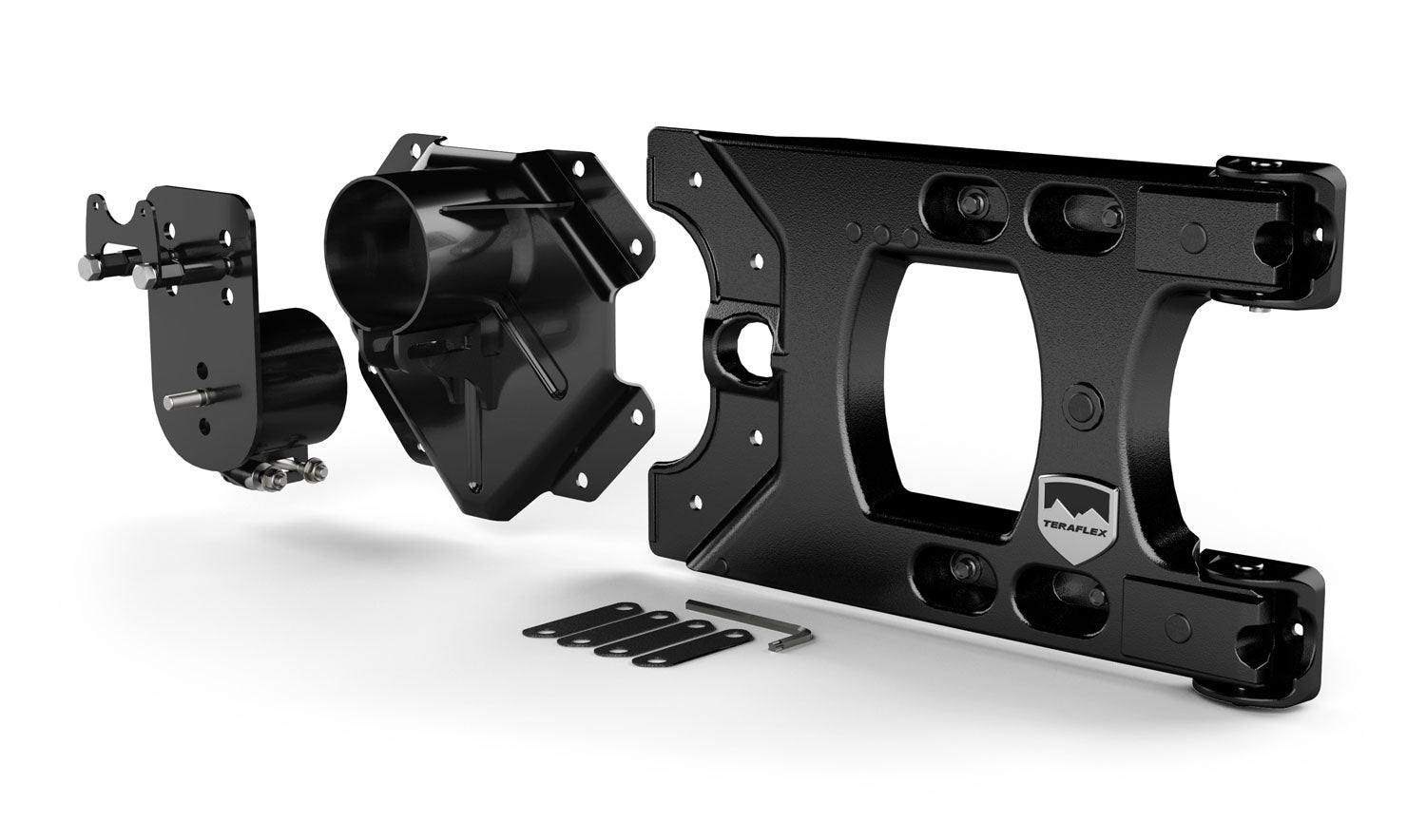 TeraFlex 07-18 Wrangler JK Alpha HD Hinged Spare Tire Carrier & Adjustable Spare Tire Mount Kit 5x5 Inch TeraFlex