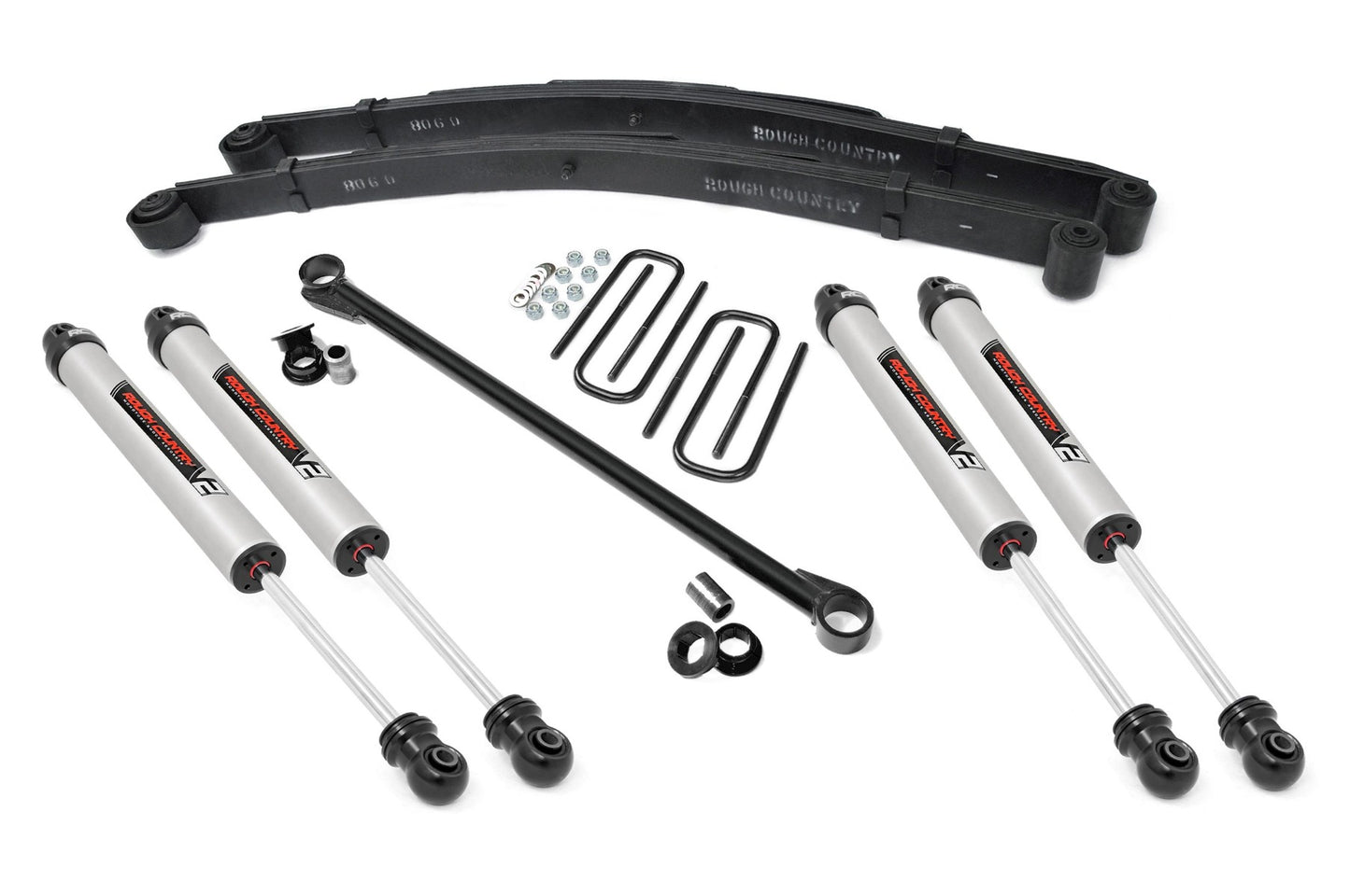 Rough Country 2.5 Inch Ford Leveling Lift Kit w/ V2 Shocks (99-04 F-250/350 4WD) Rough Country