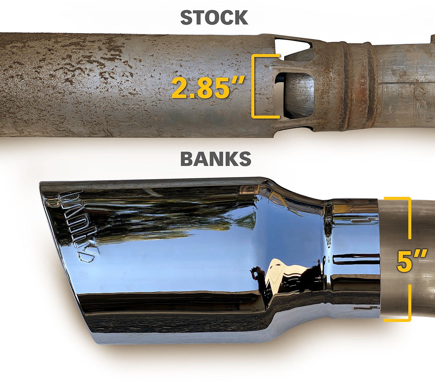 Monster Exhaust System 5-inch Single Exit Chrome Tip 20-22 Chevy/GMC 2500/3500 Duramax 6.6L L5P Banks Power-2