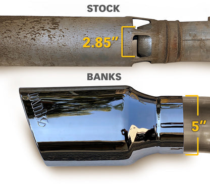 Monster Exhaust System 5-inch Single Exit Chrome Tip 20-22 Chevy/GMC 2500/3500 Duramax 6.6L L5P Banks Power-2