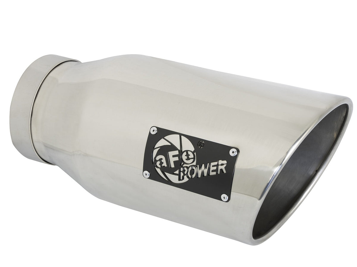 Atlas 5 Inch Aluminized Steel Dpf-Back Exhaust System w/Polished Tip Ram Diesel Trucks 19-26 L6-6.7L (td) Crew Cab Long Bed 8' Box 169 Inch Wheelbase aFe Power-1