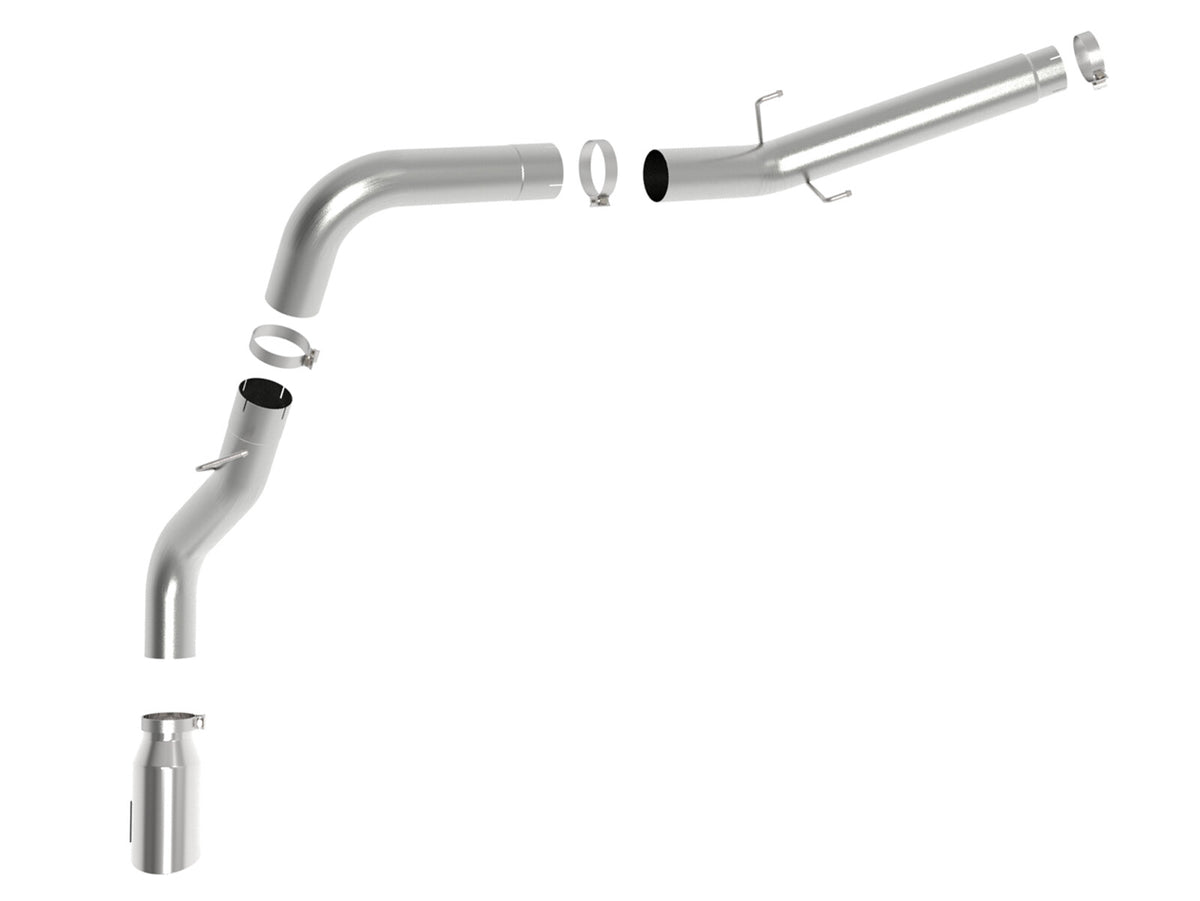 Atlas 5 Inch Aluminized Steel Dpf-Back Exhaust System w/Polished Tip Ram Diesel Trucks 19-26 L6-6.7L (td) Crew Cab Long Bed 8' Box 169 Inch Wheelbase aFe Power-2