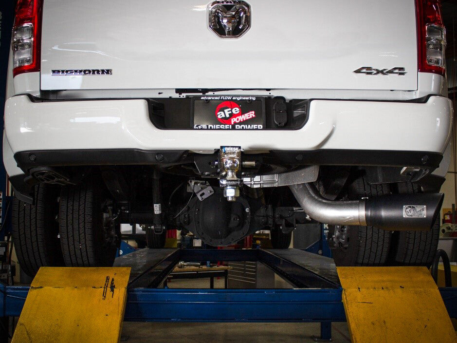Atlas 5 Inch Aluminized Steel Dpf-Back Exhaust System w/Polished Tip Ram Diesel Trucks 19-26 L6-6.7L (td) Crew Cab Long Bed 8' Box 169 Inch Wheelbase aFe Power-3
