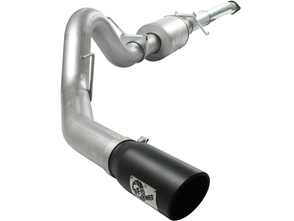 Atlas 4 Inch Aluminized Steel Cat-Back Exhaust System w/ Muffler & Tip Ford F-150 11-14 V6-3.5L (tt) aFe Power-3