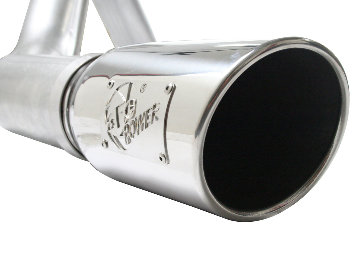 Atlas 4 Inch Aluminized Steel Cat-Back Exhaust System w/ Muffler & Tip Ford F-150 11-14 V6-3.5L (tt) aFe Power-2