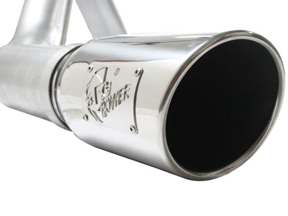 Atlas 4 Inch Aluminized Steel Cat-Back Exhaust System w/ Muffler & Tip Ford F-150 11-14 V6-3.5L (tt) aFe Power-2