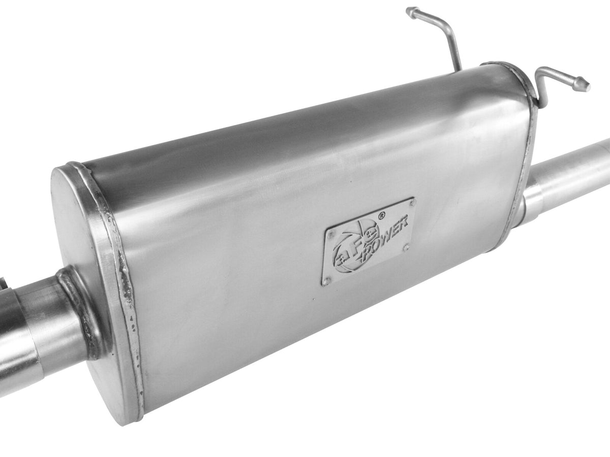 Atlas 2-1/2 Inch Aluminized Steel Cat-Back Exhaust System w/ Muffler & Polish Tip Ford Ranger 98-12 V6-4.0, 98-08 V6-3.0L, 98-01 L4-2.5L, & 01-01 L4-2.3L aFe Power-1