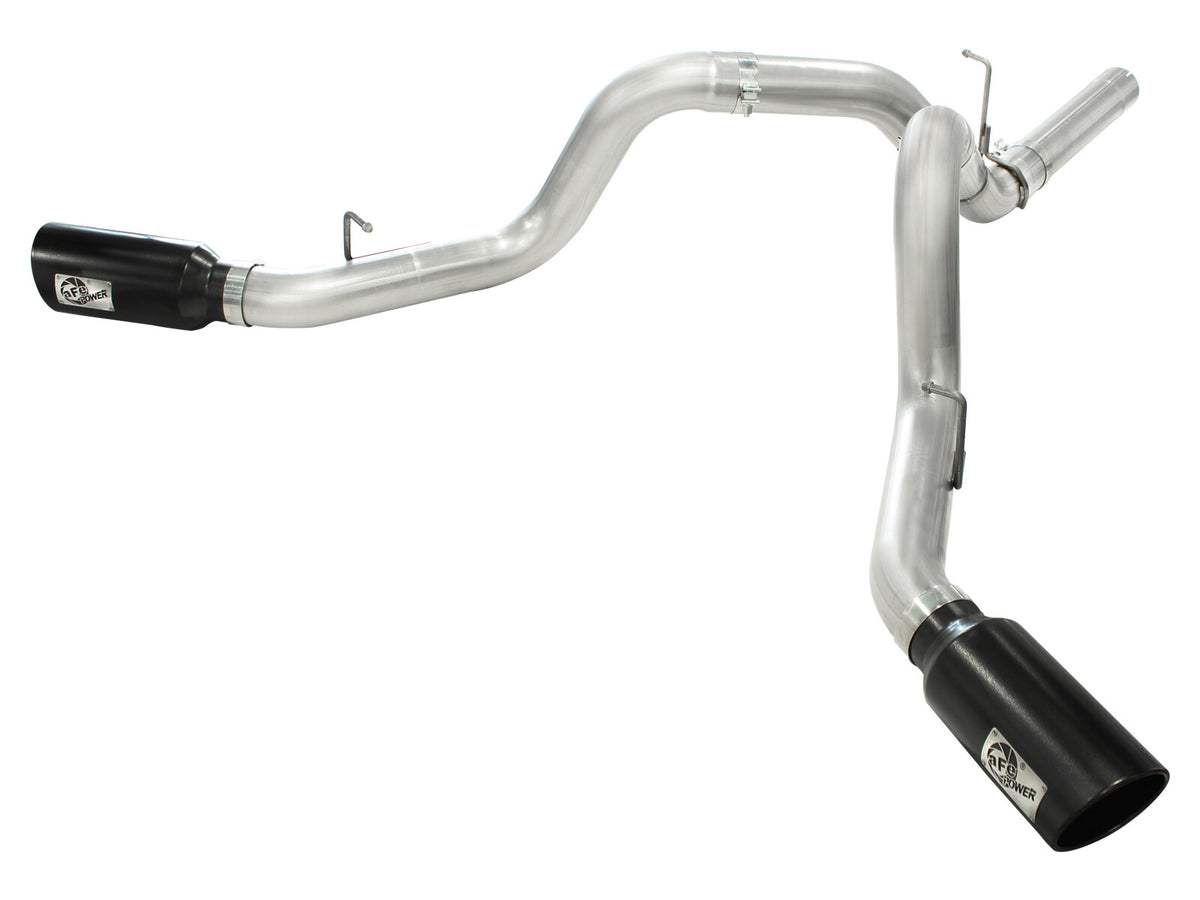 Atlas 4 Inch Aluminized Steel Dpf-Back Exhaust System w/ Tip GM Diesel Trucks 11-16 V8-6.6L (td) Lml aFe Power-5