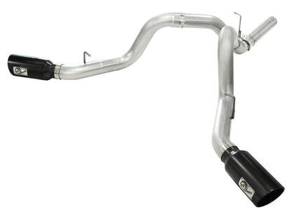 Atlas 4 Inch Aluminized Steel Dpf-Back Exhaust System w/ Tip GM Diesel Trucks 11-16 V8-6.6L (td) Lml aFe Power-5
