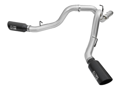 Atlas 4 Inch Aluminized Steel Dpf-Back Exhaust System w/Black Tip GM Diesel Trucks 2016 V8-6.6L (td) Lml aFe Power