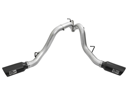 Atlas 4 Inch Aluminized Steel Dpf-Back Exhaust System w/Black Tip GM Diesel Trucks 2016 V8-6.6L (td) Lml aFe Power-1