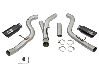 Atlas 4 Inch Aluminized Steel Dpf-Back Exhaust System w/Black Tip GM Diesel Trucks 2016 V8-6.6L (td) Lml aFe Power-3