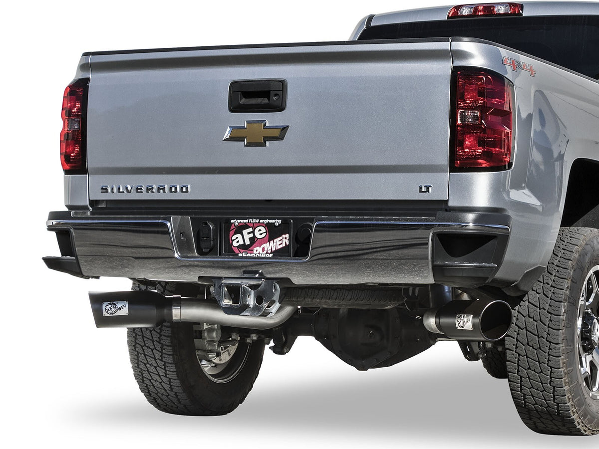 Atlas 4 Inch Aluminized Steel Dpf-Back Exhaust System w/Black Tip GM Diesel Trucks 2016 V8-6.6L (td) Lml aFe Power-4