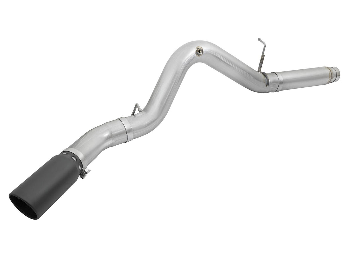 Atlas 5 Inch Aluminized Steel Dpf-Back Exhaust System w/Black Tip GM Diesel Trucks 2016 V8-6.6L (td) Lml aFe Power-1