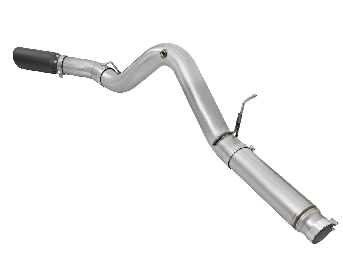 Atlas 5 Inch Aluminized Steel Dpf-Back Exhaust System w/Black Tip GM Diesel Trucks 2016 V8-6.6L (td) Lml aFe Power-2