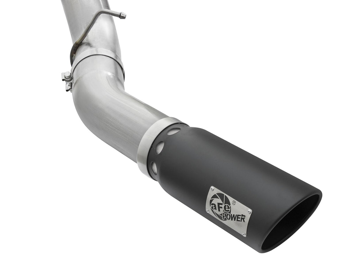Atlas 5 Inch Aluminized Steel Dpf-Back Exhaust System w/Black Tip GM Diesel Trucks 2016 V8-6.6L (td) Lml aFe Power-3