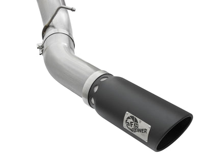 Atlas 5 Inch Aluminized Steel Dpf-Back Exhaust System w/Black Tip GM Diesel Trucks 2016 V8-6.6L (td) Lml aFe Power-3