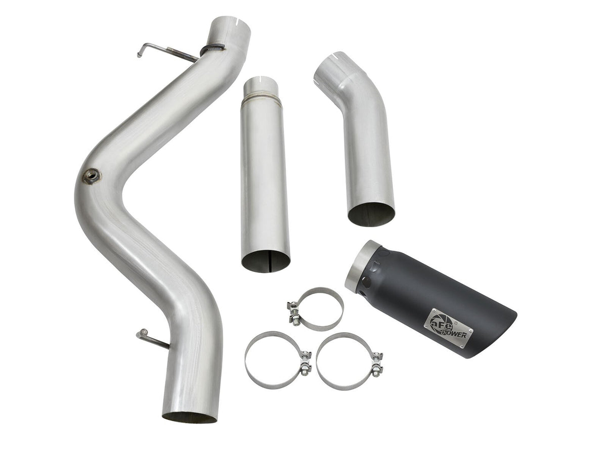 Atlas 5 Inch Aluminized Steel Dpf-Back Exhaust System w/Black Tip GM Diesel Trucks 2016 V8-6.6L (td) Lml aFe Power-5