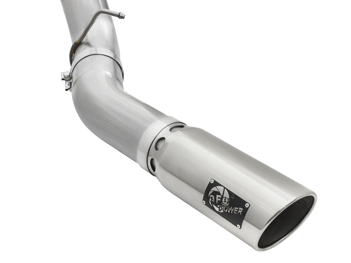 Atlas 5 Inch Aluminized Steel Dpf-Back Exhaust System w/Polished Tip GM Diesel Trucks 2016 V8-6.6L (td) Lml aFe Power-3