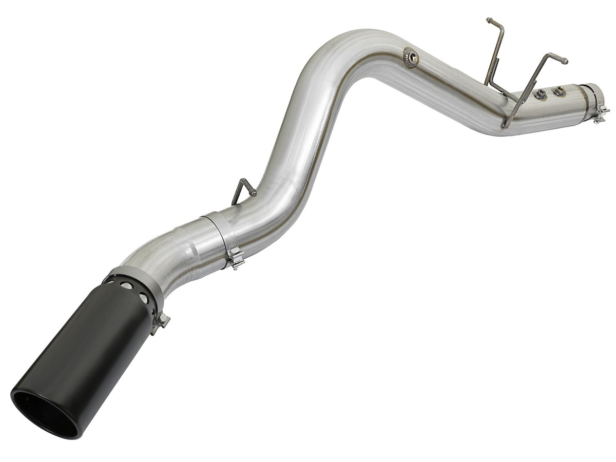 Atlas 4 Inch Aluminized Steel Dpf-Back Exhaust System w/Black Tip GM Diesel Trucks 17-19 V8-6.6L (td) L5P aFe Power-1