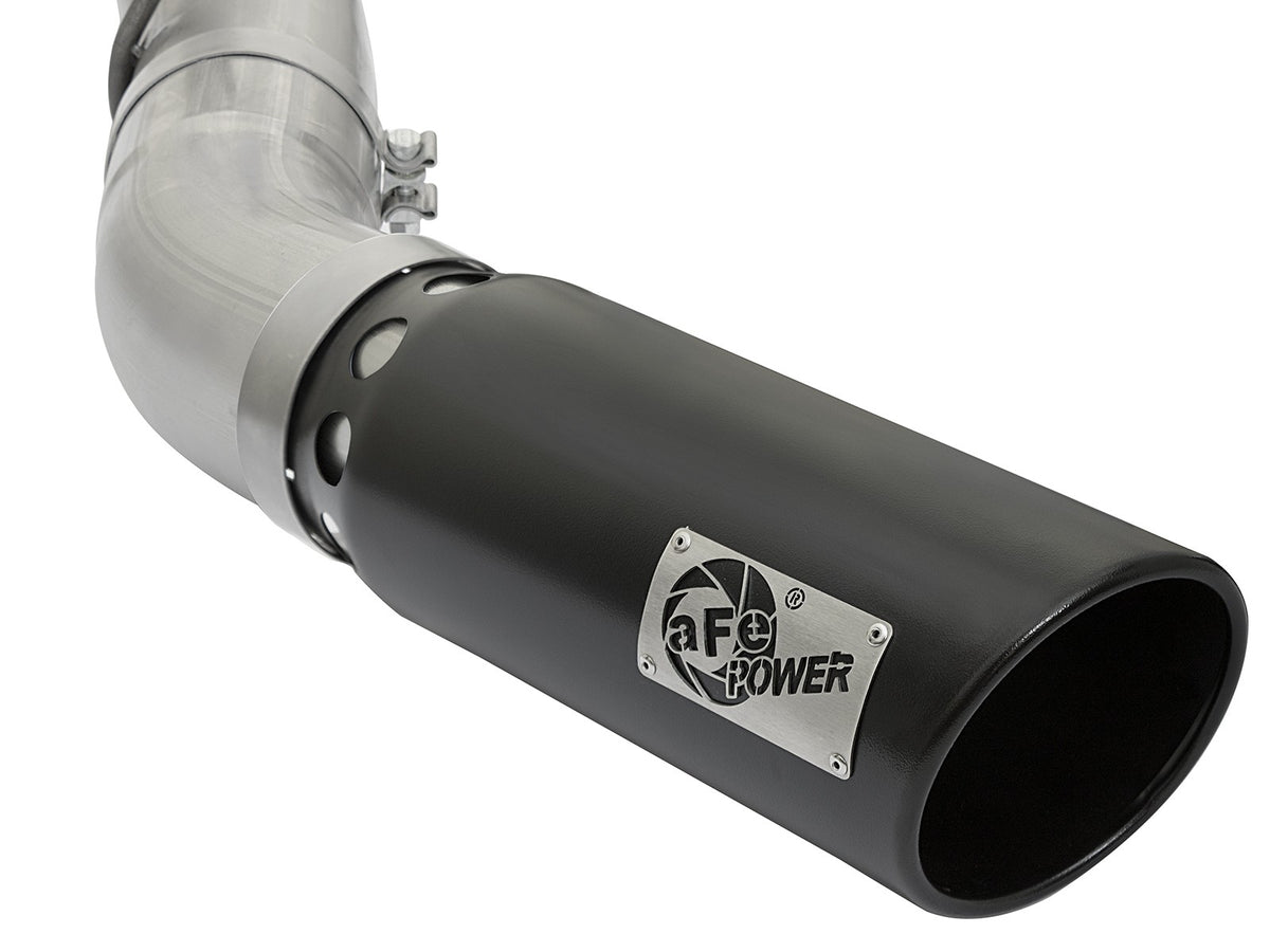 Atlas 4 Inch Aluminized Steel Dpf-Back Exhaust System w/Black Tip GM Diesel Trucks 17-19 V8-6.6L (td) L5P aFe Power-3