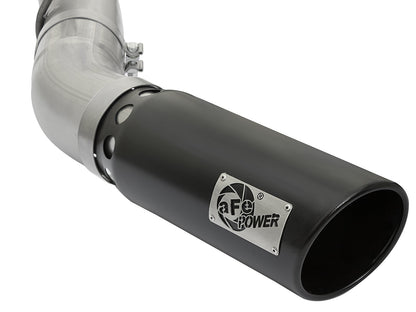 Atlas 4 Inch Aluminized Steel Dpf-Back Exhaust System w/Black Tip GM Diesel Trucks 17-19 V8-6.6L (td) L5P aFe Power-3