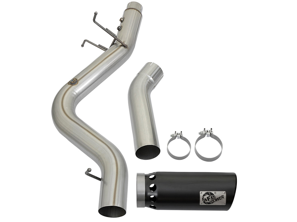 Atlas 4 Inch Aluminized Steel Dpf-Back Exhaust System w/Black Tip GM Diesel Trucks 17-19 V8-6.6L (td) L5P aFe Power-5