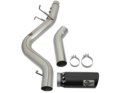 Atlas 4 Inch Aluminized Steel Dpf-Back Exhaust System w/Black Tip GM Diesel Trucks 17-19 V8-6.6L (td) L5P aFe Power-5