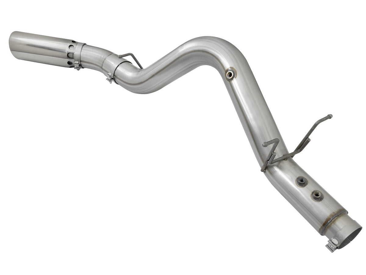 Atlas 4 Inch Aluminized Steel Dpf-Back Exhaust System w/ Polished Tip GM Diesel Trucks 17-19 V8-6.6L (td) L5P Single Rear Exit Position aFe Power-2