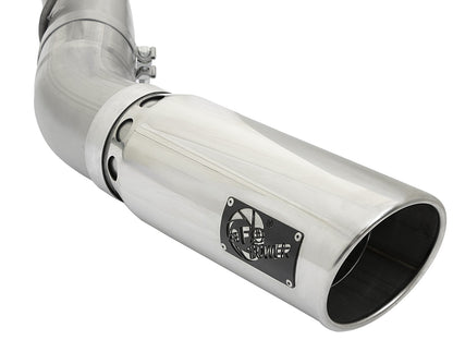 Atlas 4 Inch Aluminized Steel Dpf-Back Exhaust System w/ Polished Tip GM Diesel Trucks 17-19 V8-6.6L (td) L5P Single Rear Exit Position aFe Power-3