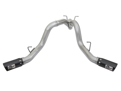 Atlas 4 Inch Aluminized Steel Dpf-Back Exhaust System w/ Black Tip GM Diesel Trucks 17-19 V8-6.6L (td) L5P aFe Power-1