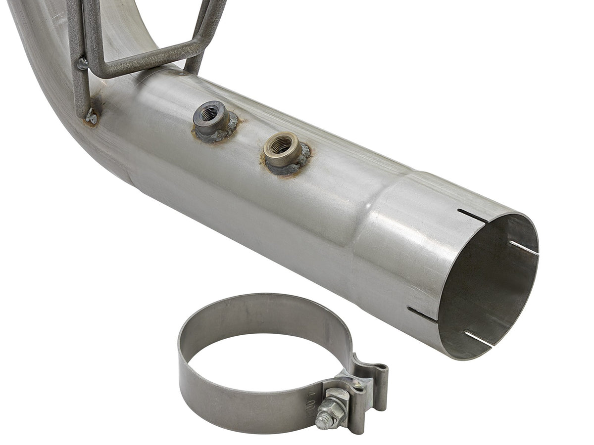 Atlas 4 Inch Aluminized Steel Dpf-Back Exhaust System w/ Black Tip GM Diesel Trucks 17-19 V8-6.6L (td) L5P aFe Power-4