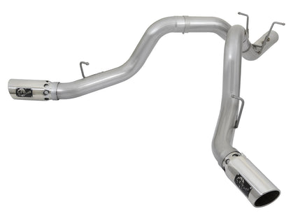 Atlas 4 Inch Aluminized Steel Dpf-Back Exhaust System w/ Polished Tip GM Diesel Trucks 17-19 V8-6.6L (td) L5P Dual Rear Exit Position aFe Power