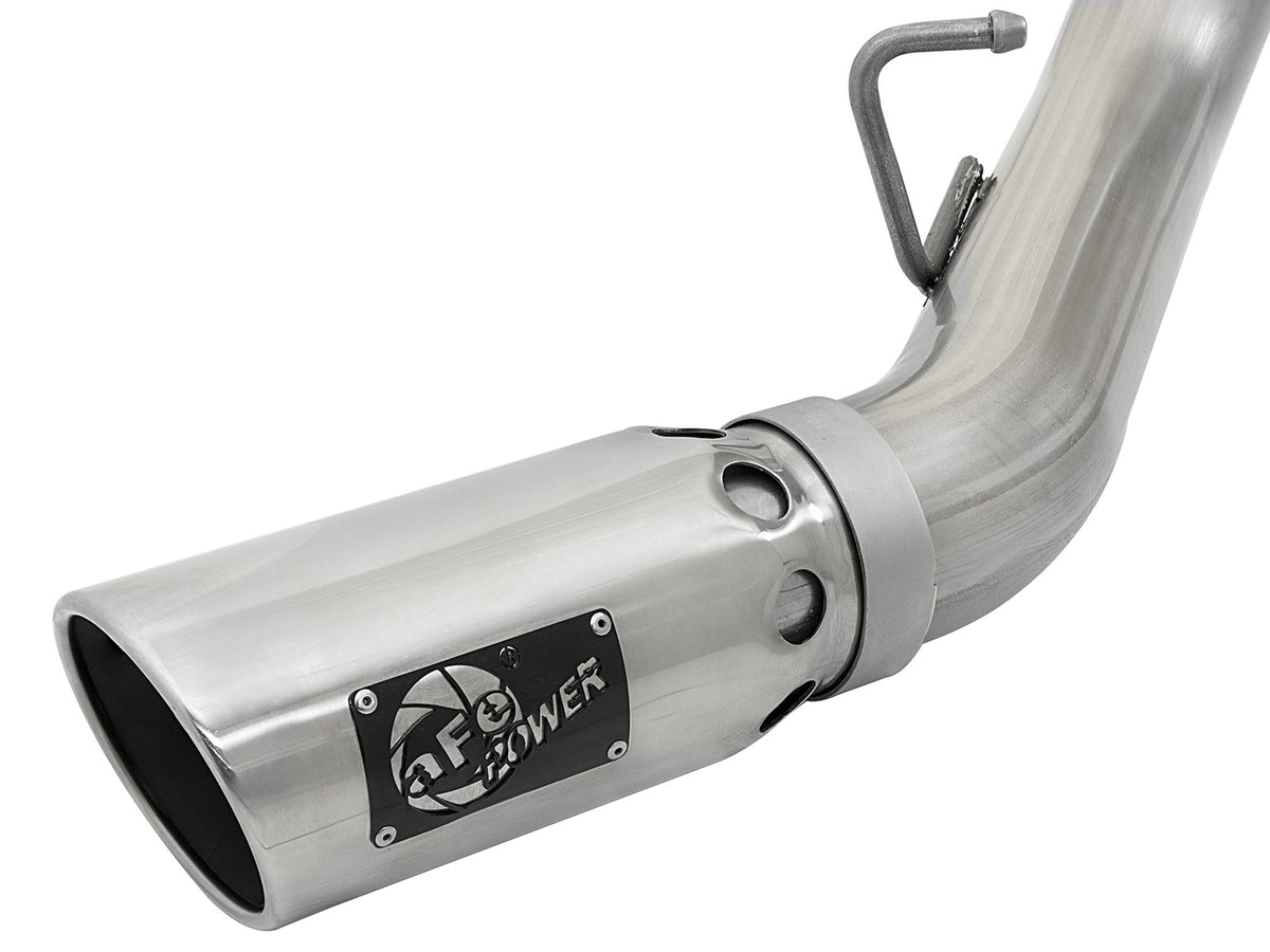 Atlas 4 Inch Aluminized Steel Dpf-Back Exhaust System w/ Polished Tip GM Diesel Trucks 17-19 V8-6.6L (td) L5P Dual Rear Exit Position aFe Power-3