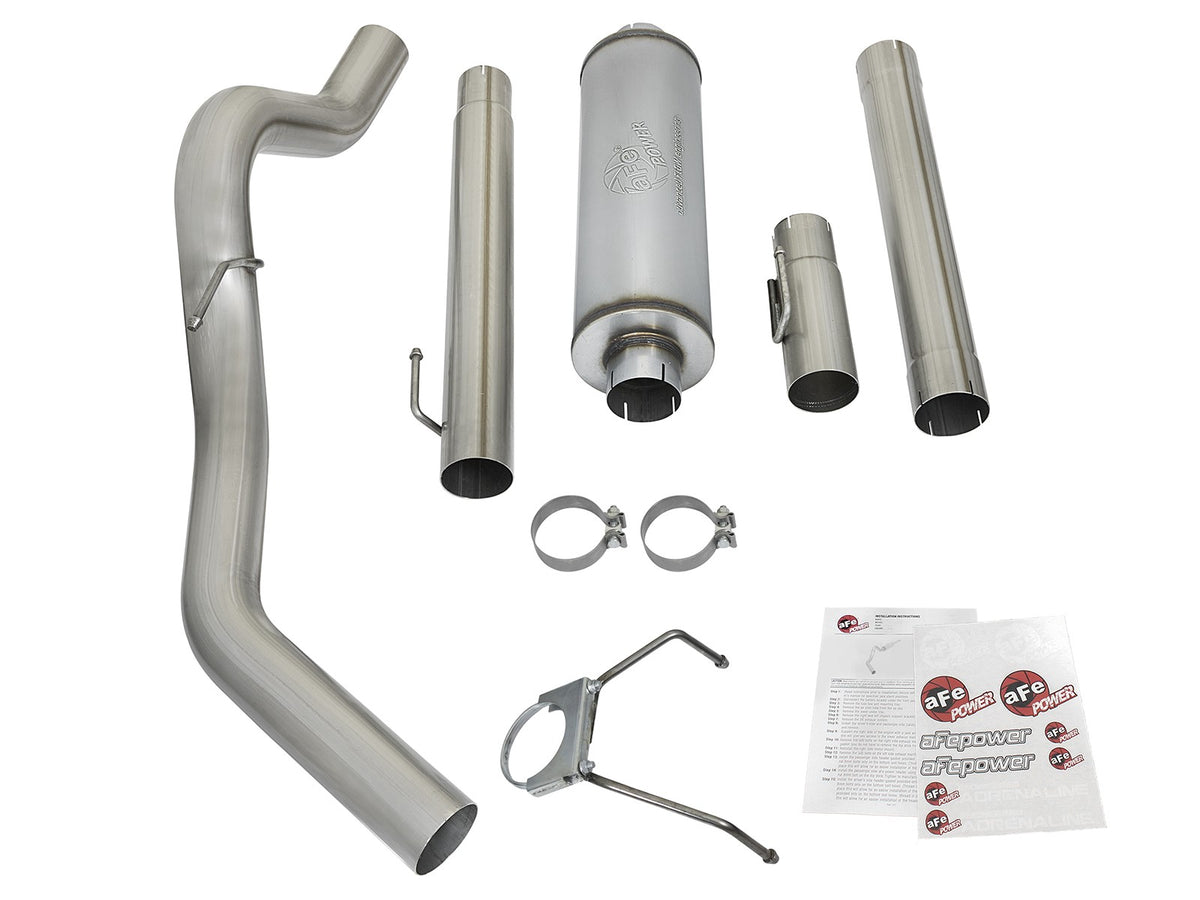 Large Bore-HD 4 Inch 409 Stainless Steel Cat-Back Exhaust System w/o Tip Dodge Diesel Trucks 03-04 L6-5.9L (td) aFe Power-5