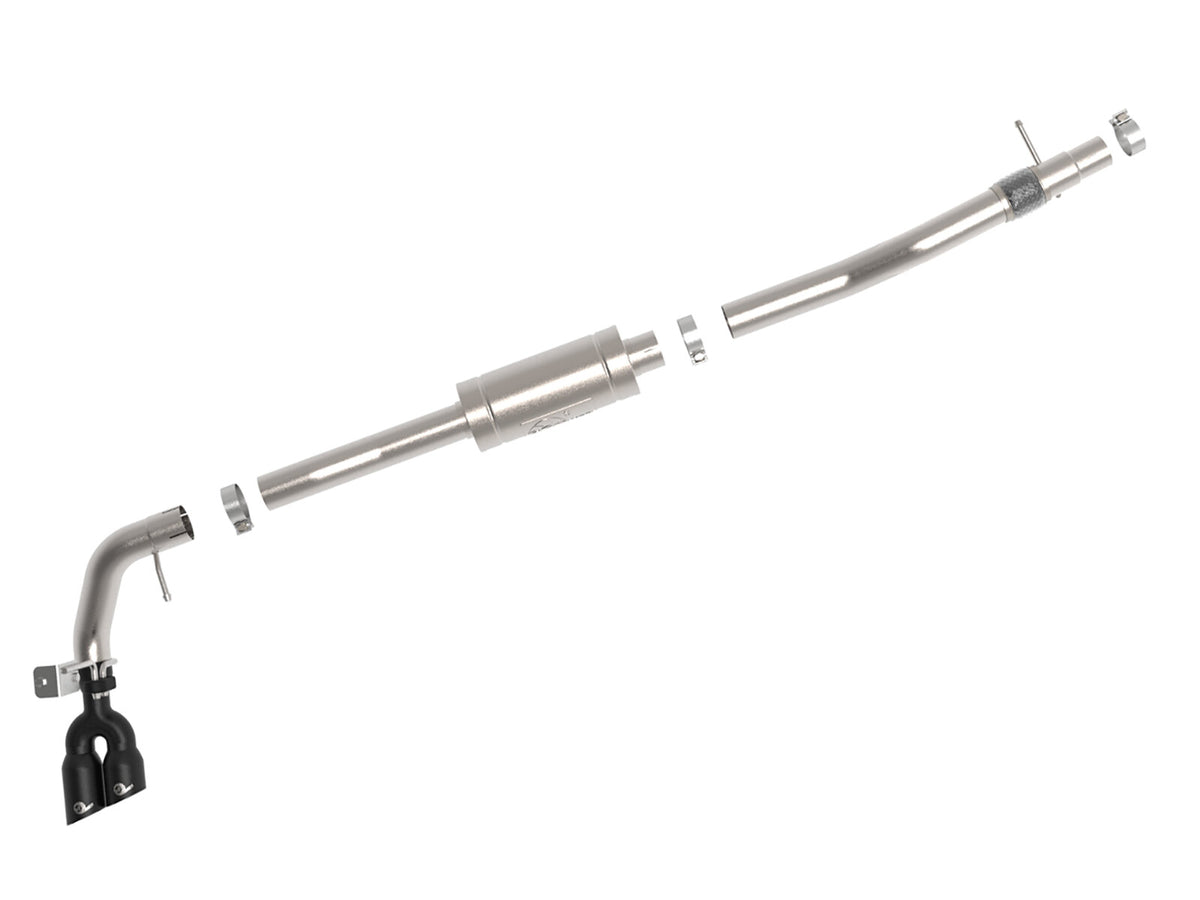 Rebel Series 3 Inch 304 Stainless Steel Cat-Back Exhaust System w/ Black Tips Ford Ranger 19-22 L4-2.3L (t) aFe Power-3
