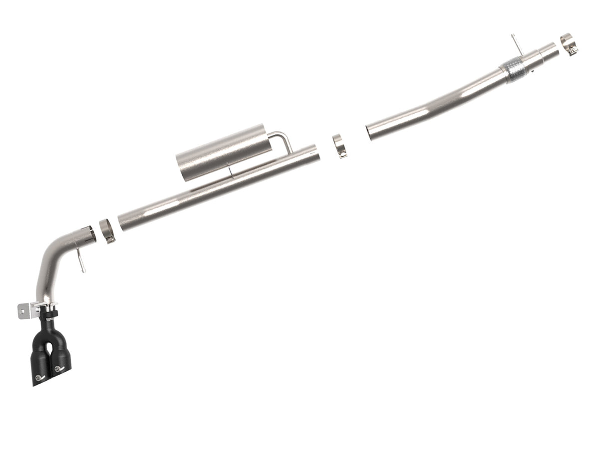 Rebel Series 3 Inch 304 Stainless Steel Cat-Back Exhaust System w/ Black Tips Ford Ranger 19-23 L4-2.3L (t) Straight Cut aFe Power-2