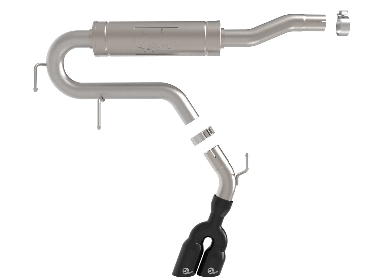 Rebel Series 2-1/2 Inch 304 Stainless Steel Cat-Back Exhaust System w/ Black Tip Ford Maverick 22-26 L4-2.5L FWD aFe Power-2