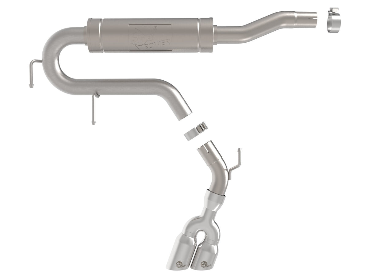 Rebel Series 2-1/2 Inch 304 Stainless Steel Cat-Back Exhaust w/ Polished Tip Ford Maverick 22-26 L4-2.5L FWD aFe Power-2