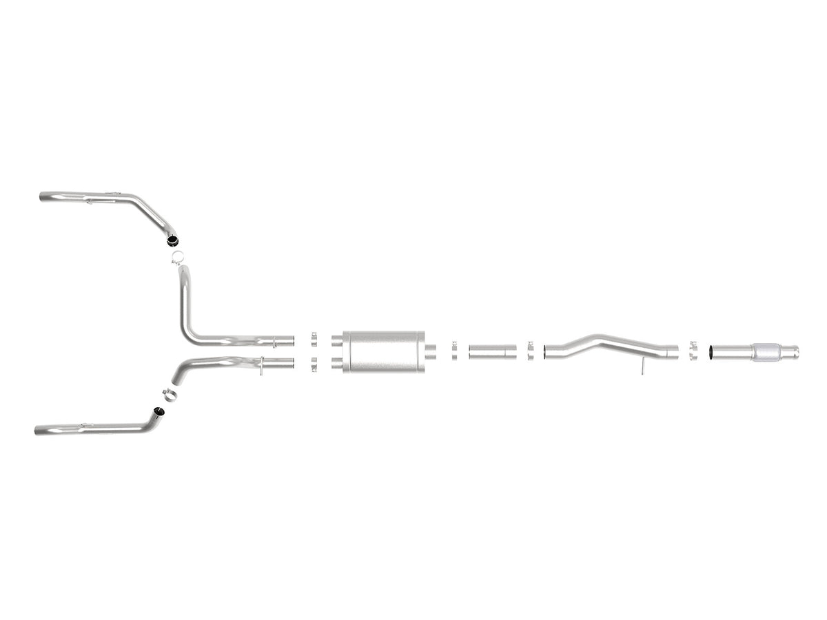 Vulcan Series 304 Stainless Steel Cat-Back Exhaust System w/o Tip GM Silverado/Sierra 1500 19-26 V8-6.2L aFe Power-4