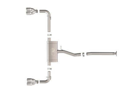 Takeda 2-1/2 Inch 304 Stainless Steel Cat-Back Exhaust System w/ Tip Lexus NX250 22-25 L4-2.5L aFe Power-1