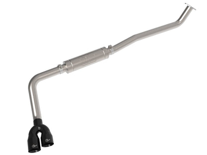 Rebel Series 3 Inch 304 Stainless Steel Middle-Side Exit Exhaust System Black Tips Toyota Hilux 15-26 L4-2.4/2.8L (td) aFe Power