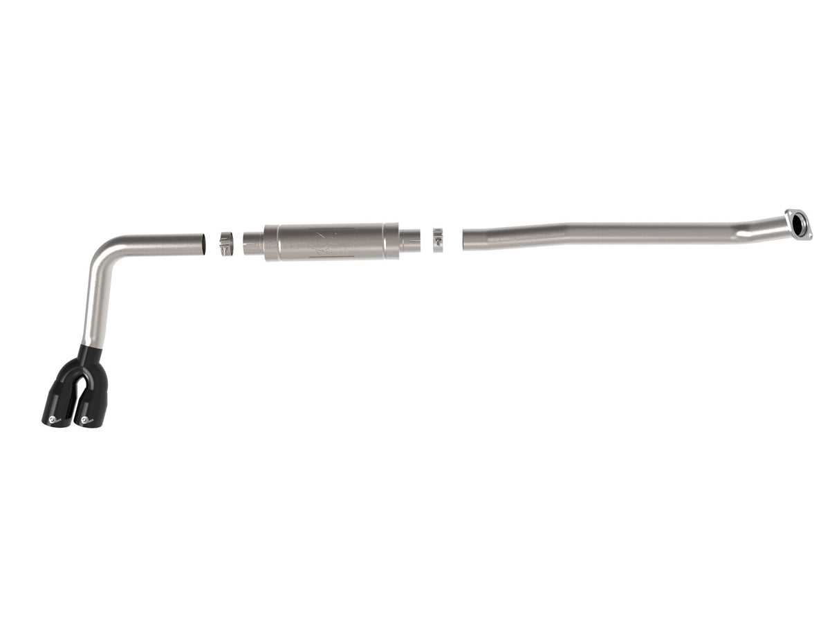 Rebel Series 3 Inch 304 Stainless Steel Middle-Side Exit Exhaust System Black Tips Toyota Hilux 15-26 L4-2.4/2.8L (td) aFe Power-2