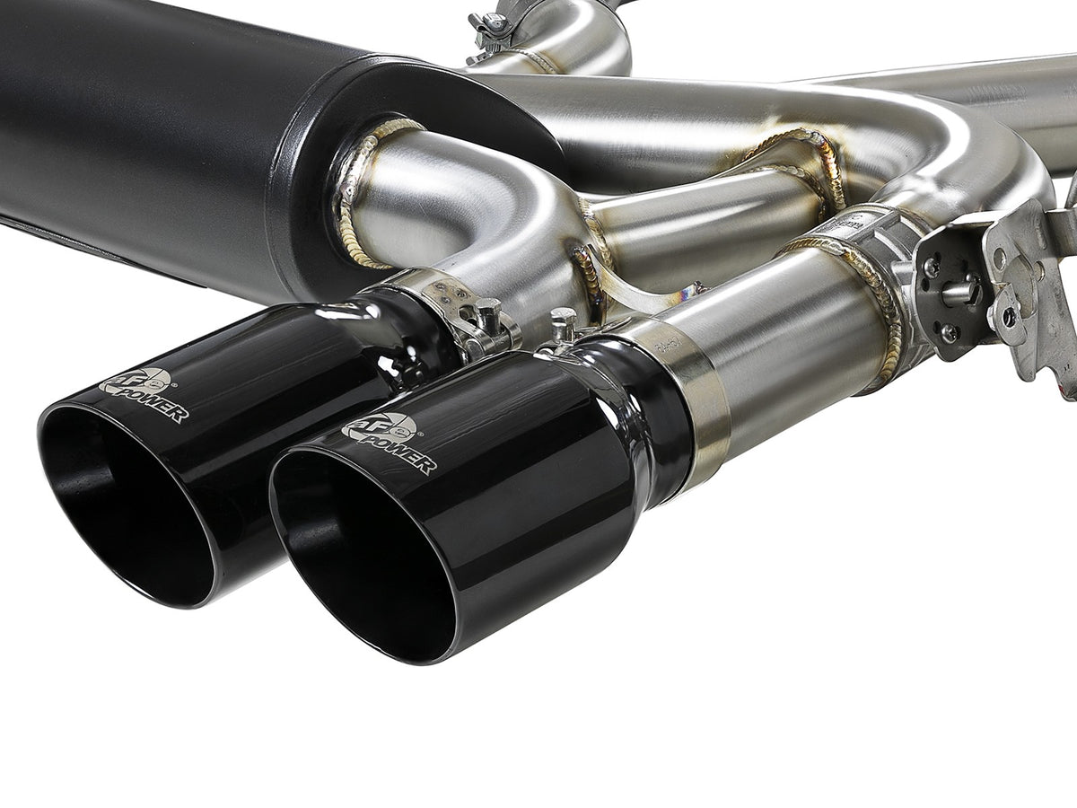 Mach Force-Xp 3-1/2 Inch 304 Stainless Steel Cat-Back Exhaust System w/ Black Tip BMW X5 M (F85) / X6 M (F86) 15-19 V8-4.4L (tt) S63 aFe Power-1