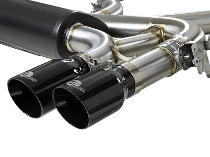 Mach Force-Xp 3-1/2 Inch 304 Stainless Steel Cat-Back Exhaust System w/ Black Tip BMW X5 M (F85) / X6 M (F86) 15-19 V8-4.4L (tt) S63 aFe Power-1