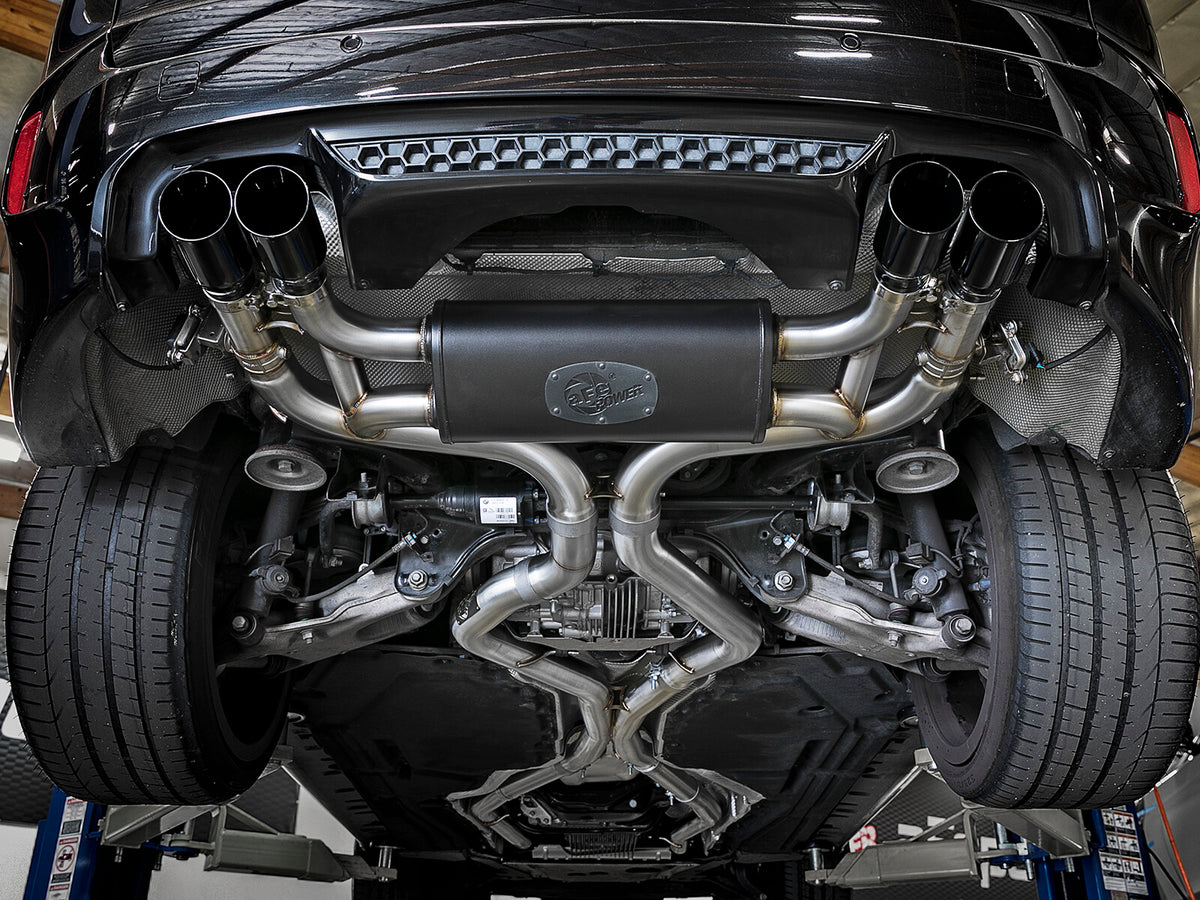 Mach Force-Xp 3-1/2 Inch 304 Stainless Steel Cat-Back Exhaust System w/ Black Tip BMW X5 M (F85) / X6 M (F86) 15-19 V8-4.4L (tt) S63 aFe Power-5